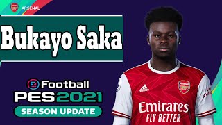 Bukayo Saka PES 2021 Efootball [upl. by Salakcin]