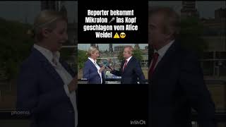 Alice Weidel 🇩🇪schlägt Reporter das Mikrofon 🎤 in Kopf und bricht die Reportage ab ⚠️ [upl. by Somerville]