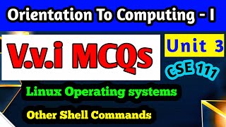 TOP MOST 30 Vvi MCQs of Unit 3 CSE 111  Linux Operating System and Other Shell commands [upl. by Mabel226]