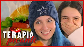 ANGIE VELASCO Y BRI DOMINGUEZ PRUEBAN LA SALSA MÁS PICANTE DEL MUNDO  TERAPIA PICANTE [upl. by Woodcock]