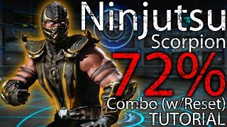 72 1 BAR NINJUTSU SCORPION COMBO GUIDE  Restand 5050 Tutorial  WITH INPUTS  MKXL [upl. by Ettessil]