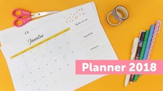 Faça Você Mesmo um Planner mensal 2018 [upl. by Byram]