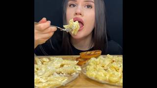 ASMR CREAMY PASTA  MAC N CHEESE MUKBANG asmreating mukbang pasta [upl. by Rengia]