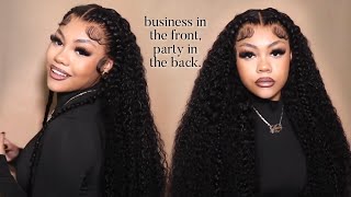 business in the front party in the back two braids w 30” of curls  asteria hair [upl. by Rhiana261]