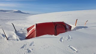 Hilleberg Nammatj 3GT in snowstorm at Hardangervidda Norway [upl. by Olegnaleahcim]