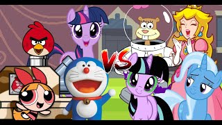 MUGEN Request 593 Doraemon AngryBirdsTank UMVC3Twilight Blossom VS Twivine Trixie Peach Sandy [upl. by Halladba79]