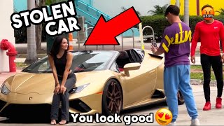 INSANE GOLD DIGGER PRANK 🤑😍Stolen Car [upl. by Nylhtak]