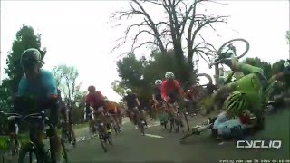 Cycliq Fly6 Cal Aggie Criterium Crash [upl. by Seabury]