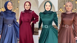 Saten Tesettür Abiye Elbise Modelleri Yeni sezon 2023  Hijab Dresses For Party [upl. by Sral]