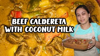 HOW TO COOK BEEF CALDERETA SA GATA WITH PEANUT BUTTER Sauce is richer and yummier cookingtips [upl. by Lauter786]