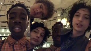 Stranger Things cast  IG Live Stream  Gaten Caleb Finn Wolfhard amp Noah Schnapp  November 1 [upl. by Atiuqel]