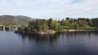 Beautiful Norwegian bridge  Eikeren Darbu Buskerud Norway with drone [upl. by Renaud]