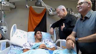 Netanyahu Visits Wounded Soldiers at Ashkelon Hospital  VOA News [upl. by Annayat]