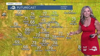 Denver weather Slightly cooler with highs in the low to mid80s to start the week [upl. by Rhyner88]