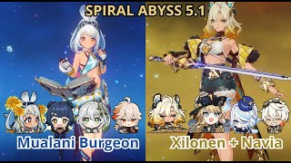 C0 MUALANI BURGEON  XILONEN  NAVIA  SPIRAL ABYSS 51 FLOOR 12 FULL STARS [upl. by Benedict157]