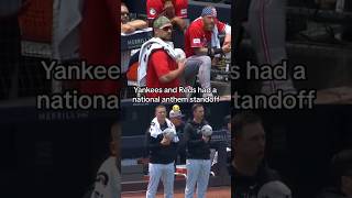 Yankees amp Reds had an intense standoff after the national anthem 😅 [upl. by Nodearb]