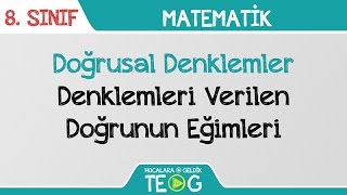 Doğrusal Denklemler  Denklemleri Verilen Doğrunun Eğimleri [upl. by Celene]