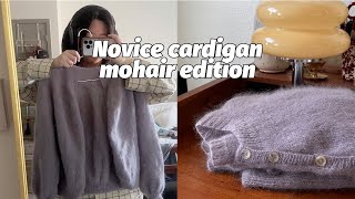 Novice cardigan mohair│쁘띠니트 Petiteknit 모헤어 가디건 뜨개로그 Heart coffee 한국에서 온 소포 ♥ [upl. by Ayoted306]