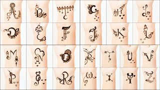 PART  3 🔥 YouTubes Best 🔥 Alphabet Mehndi Designs  ABCD mehndi design  A to Z Letter Tattoo 2021 [upl. by Rodrick]