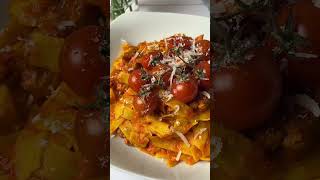 Pappardelle mit TomatePaprika Sauce amp Erbsenprotein Schnetzel koro cooking dinner food [upl. by Almeida]