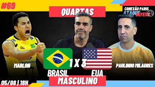 BRASIL 1 X 3 EUA  QUARTA DE FINAL  Com Marlon e Paulo Milagres  CONEXÃO PARIS 69 [upl. by Yrrat89]