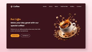 ☕ Create A Responsive Coffee Website in HTML CSS amp JavaScript  StepByStep Tutorial [upl. by Alvan]