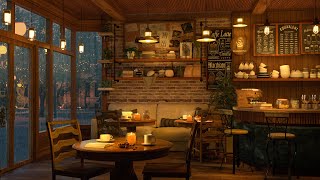 4K Cozy Coffee Shop with Smooth Piano Jazz Music for Relaxing Studying and Working [upl. by Sharyl]