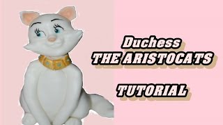 DUCHESS THE ARISTOCATS cake topper fondant  tutorial pasta di zucchero gli aristogatti DUCHESSA [upl. by Inoliel671]