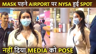 Nysa Devgn Wears Mask Avoids Posing For The Media  Airport Spotted [upl. by Einniw661]