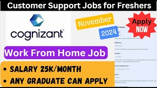 Cognizant WFH Job Alert  StepbyStep Guide to Apply for Remote Customer Support Jobs [upl. by Dj]