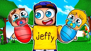 Jeffy Becomes A DAD in Roblox [upl. by Arihk]