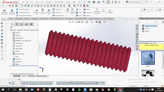 How to design Whitworth thread in solidworks [upl. by Lasley]