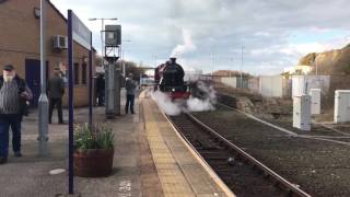 45699 Jubilee Class Galatea with the Cumbrian Coast Express in Whitehaven  040317 [upl. by Vershen]