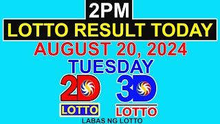 Lotto Result Today 2pm August 20 2024 PCSO [upl. by Krenn]