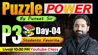 IBPS PO Pre SBI POClerk 2024  Puzzle Power  Day 4  Puzzles By Puneet Sir [upl. by Hannala]