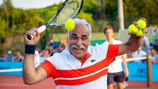 FUNNIEST Tennis Match EVER You Wont Stop Laughing 2 Mansour Bahrami Trick Shots [upl. by Derayne]