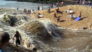 Standing Wave River Surfing at Waimea Bay [upl. by Vera125]