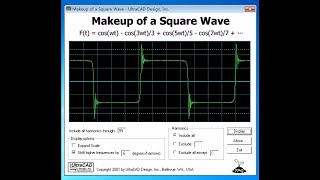 Square Wave Simulation Fundamental Frequency Harmonics and Phase Shift [upl. by Rois477]