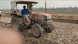 KUBOTA L4508 OLRAONDAR rotavator performance in hard field [upl. by Dorweiler]