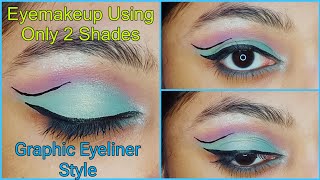 How to Apply Graphics Eyeliner  Navratri Eyemakeup  Creative Eyeshadow Festive Eyelook eyemakeup [upl. by Adriano987]