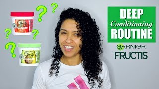 Deep Conditioning Natural Curly Hair with Garnier Fructis [upl. by Asirram]