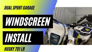 Puig Windscreen Install on the 2020 Husqvarna 701 Enduro LR with aluminum handguards [upl. by Pyotr]