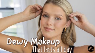 Dewy Makeup That Lasts All Day  Long Wear Makeup Tutorial [upl. by Nickerson]