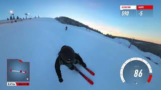 Skiing Insta360 X3 Kläppen Ski Resort 240108 Morning run in Lostupet [upl. by Novonod]