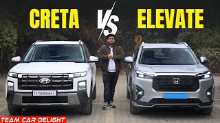 New Hyundai Creta vs Honda Elevate  Which is the Best Family SUV  Short Comparison [upl. by Bijan510]