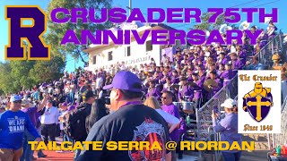 quotRiordan Band Behind the Scenesquot 75th Crusader Anniversary TailgateSerra vs Riordan Football [upl. by Alburga]