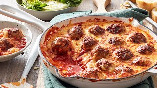 Onepan Meatball Parmigiana recipe [upl. by Kulseth815]