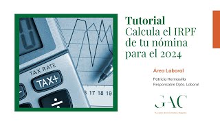 TUTORIAL  Calcula el IRPF de tu nómina para el año 2024 [upl. by Derwood]