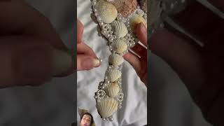 Making a shell mirror 🐚🪞🫶🏻 diy handmade jewelry [upl. by Alidis]