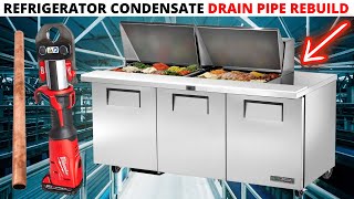 HVACR Commercial Prep Table Refrigerator Not Draining Properly Refrigerator Drain Pipe Rebuild [upl. by Alessandra]